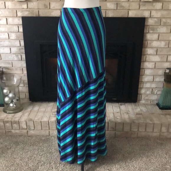 Matty M Dresses & Skirts - Matty M Turquoise & Navy Striped Maxi Skirt size S